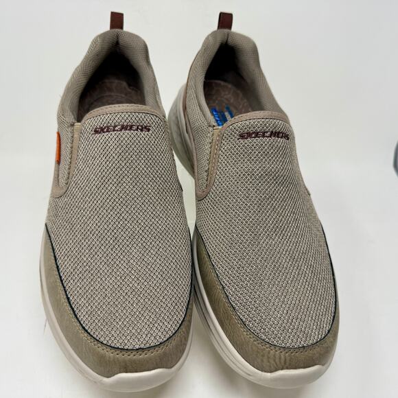 Skechers Brand New W. Box RF Slade Lucan Slip Ons Mens Sz 12 Khaki S-1528 Casual - Picture 9 of 16